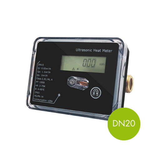 Heat/Cool meter a ultrasuoni DN20 portata media 2.5 m3/h con interfaccia impulsi